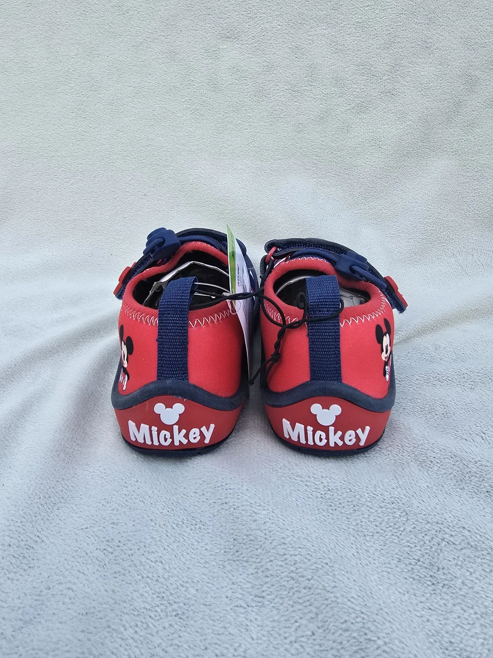 Disney Mickey Mouse Junior Kids SZ 9 10 Water Shoes Red White & Blue Striped NWT